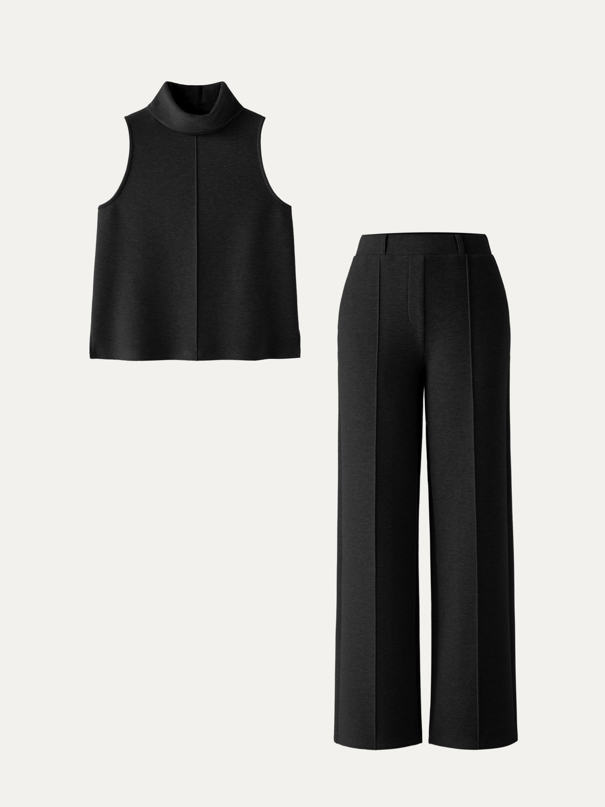 OGLmove Women's Petite High Waisted Straight Leg Pant & Split Hem Top Set