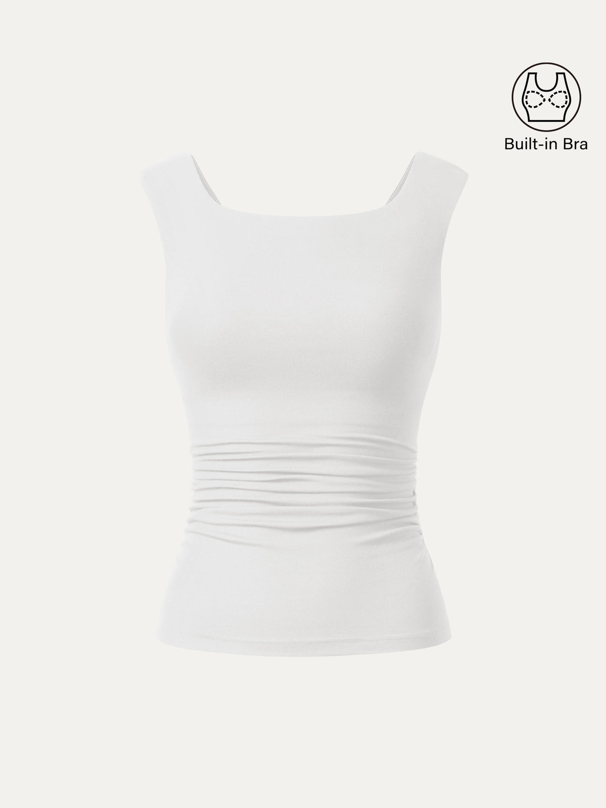 OGLmove Women's Boatneck Low Back Gathered Bra Top