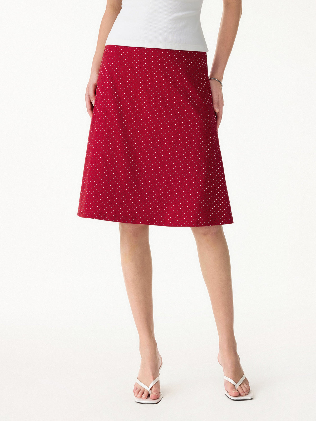 Stretch Cotton A-Line Flare Skirt