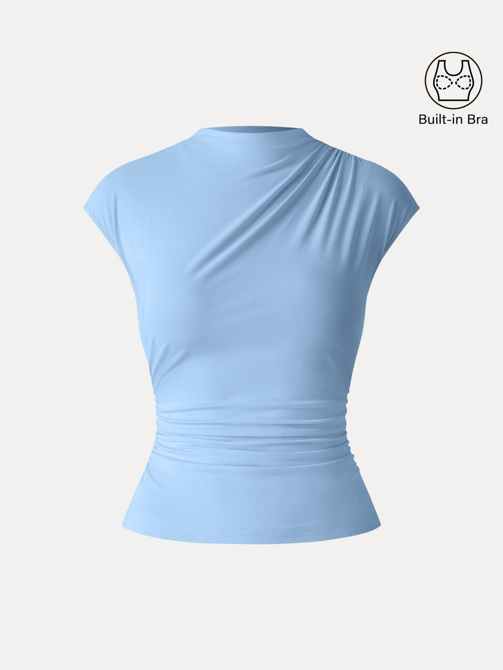 OGLmove Women's SkinKiss Mockneck Ruched Cropped Bra Top
