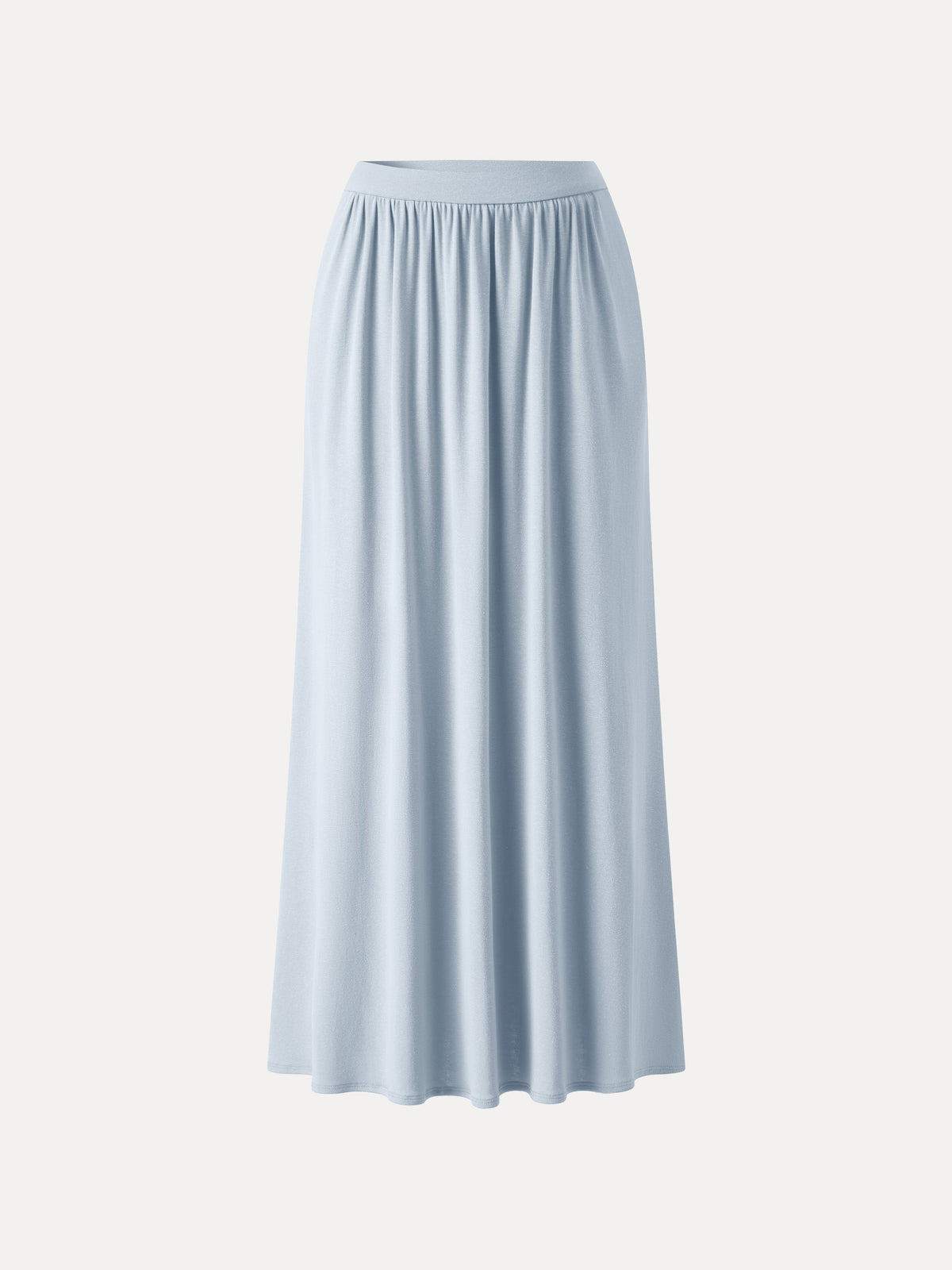 OGLmove Women's Soft Linen Knit Gathered A-Line Maxi Skirt with Pockets