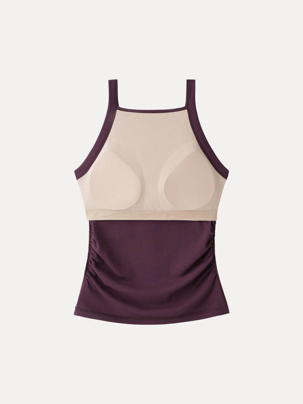 OGLmove Women's Square Neck Ruched Rib Bra Tank