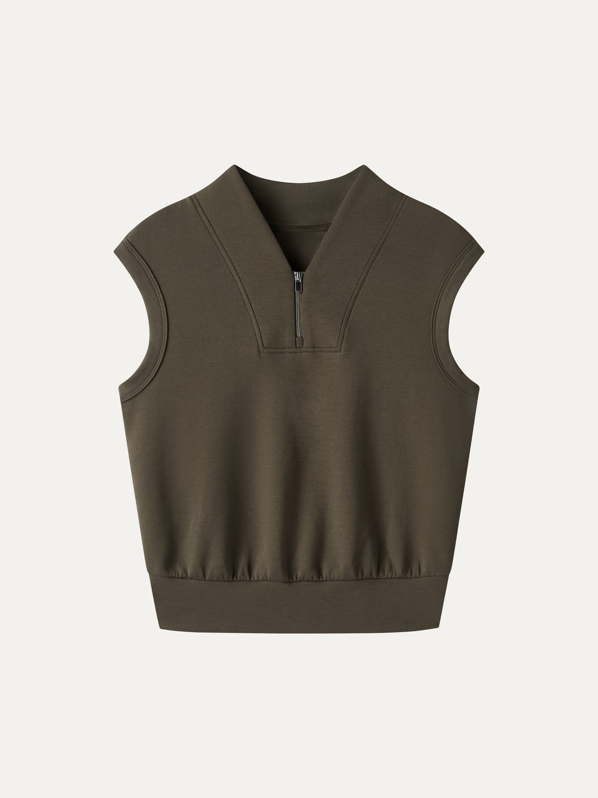 OGLmove Women's Air Cotton Quarter-Zip Banded Hem Travel Top