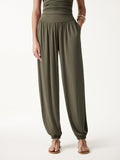 OGLmove Women's Sandwashed Modal Ultra-Soft High Rise Balloon Pants with Pockets