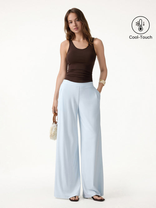 OGLmove CoolTouch Ponte Mid Rise Wide Leg Pants with Pockets