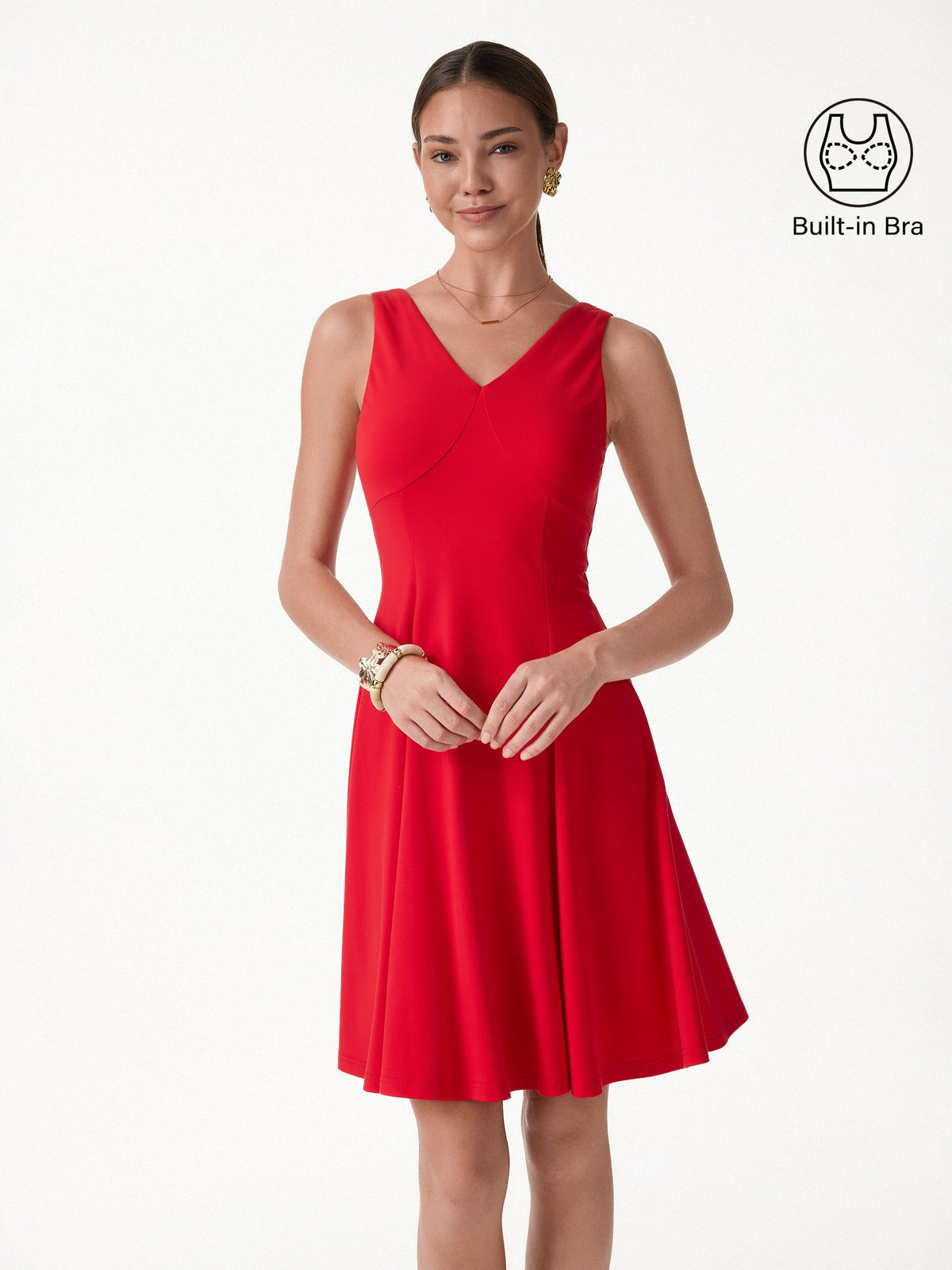 OGLmove Women's CoolTouch V-Neck Travel Mini Dress