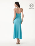 OGLmove Women's CoolTouch Halter A-Line Midi Bra Dress