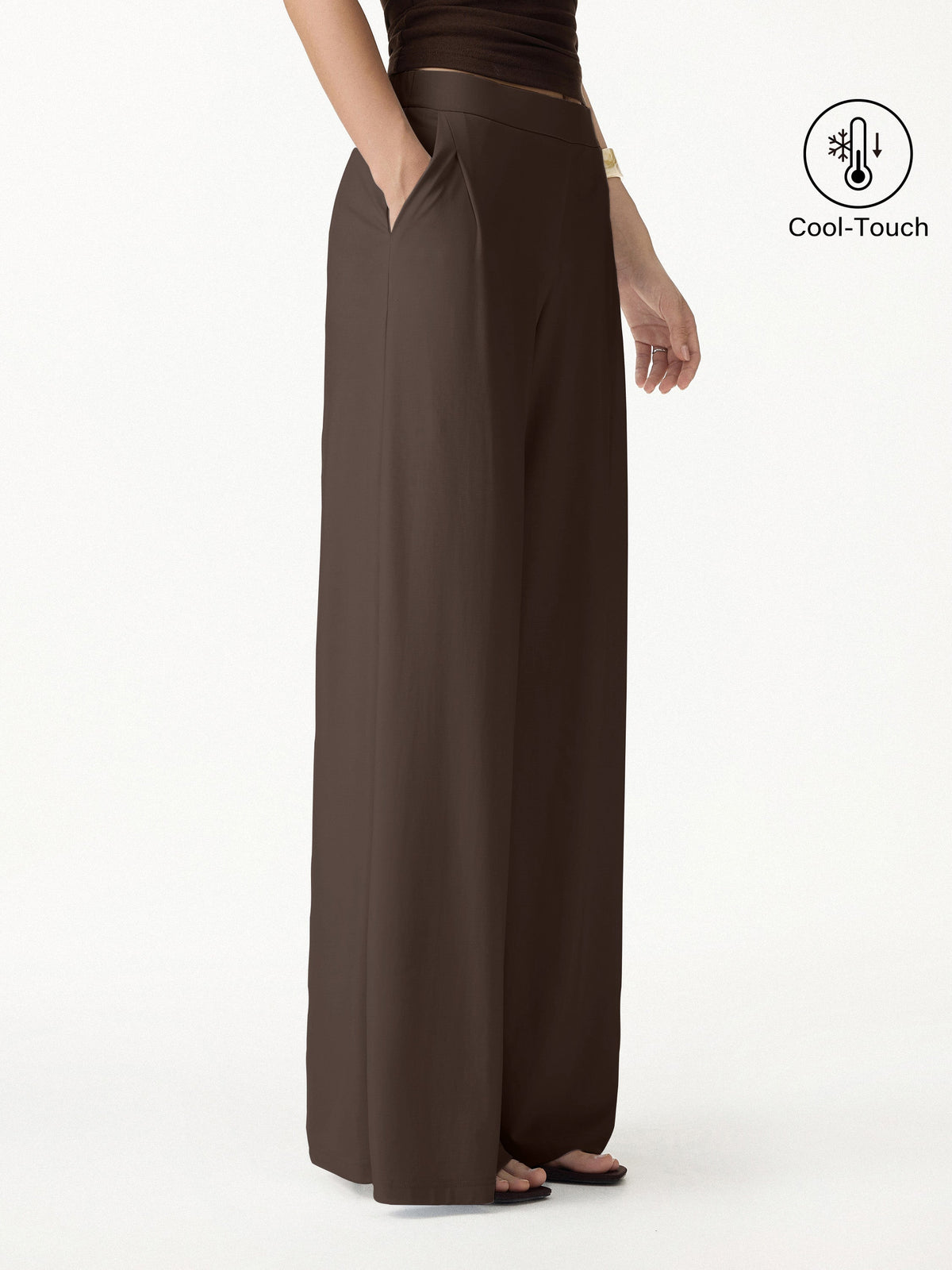 OGLmove CoolTouch Ponte Mid Rise Wide Leg Pants with Pockets