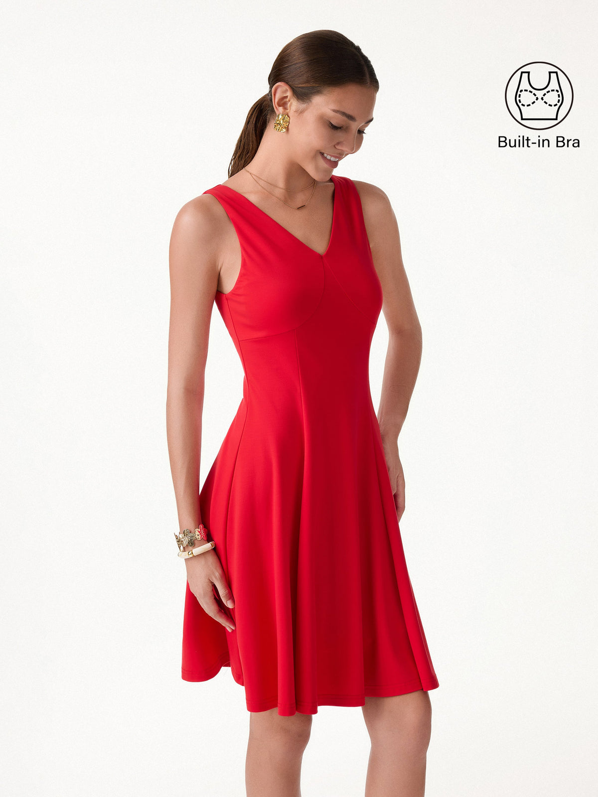 OGLmove Women's CoolTouch V-Neck Travel Mini Dress