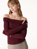 OGLmove Women's Round Neck Long Sleeve Lyocell-Wool Top