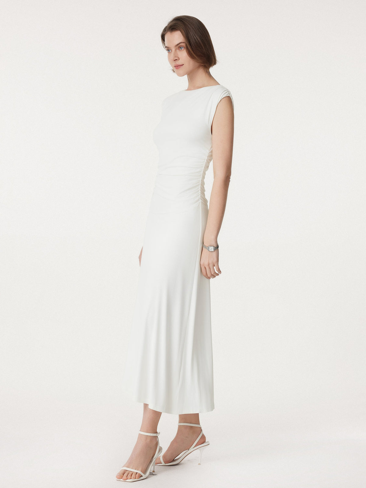 OGLmove Women's Breezy Cooling Side Ruched Maxi Bra Dress