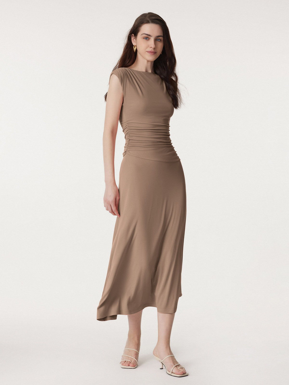 OGLmove Women's Breezy Cooling Side Ruched Maxi Bra Dress