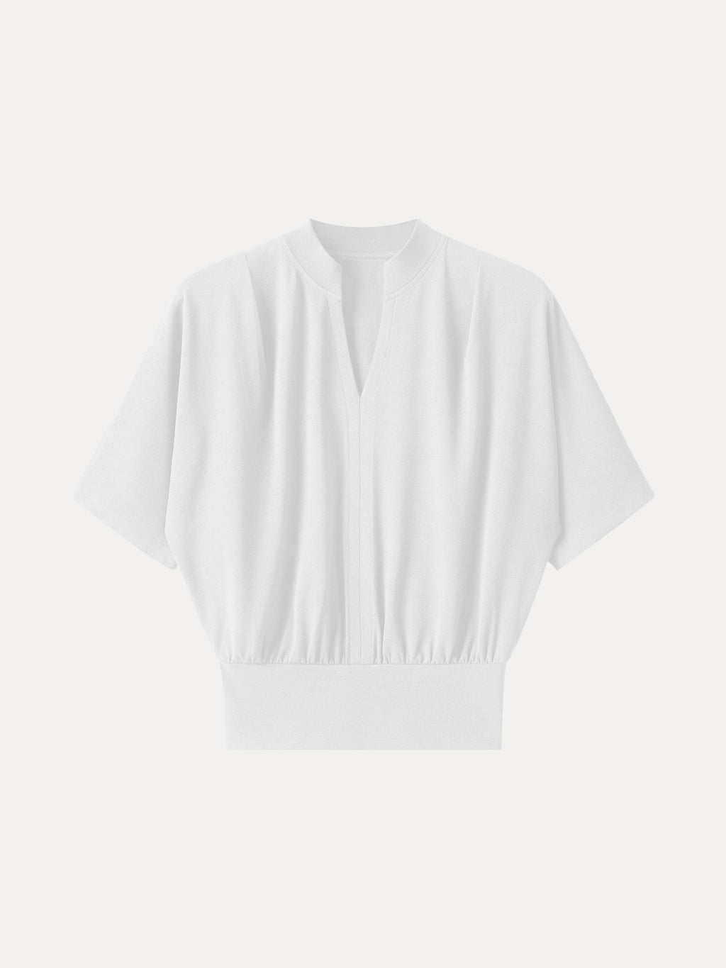 OGLmove Women's Stand Collar V-Neck Short Sleeve Top