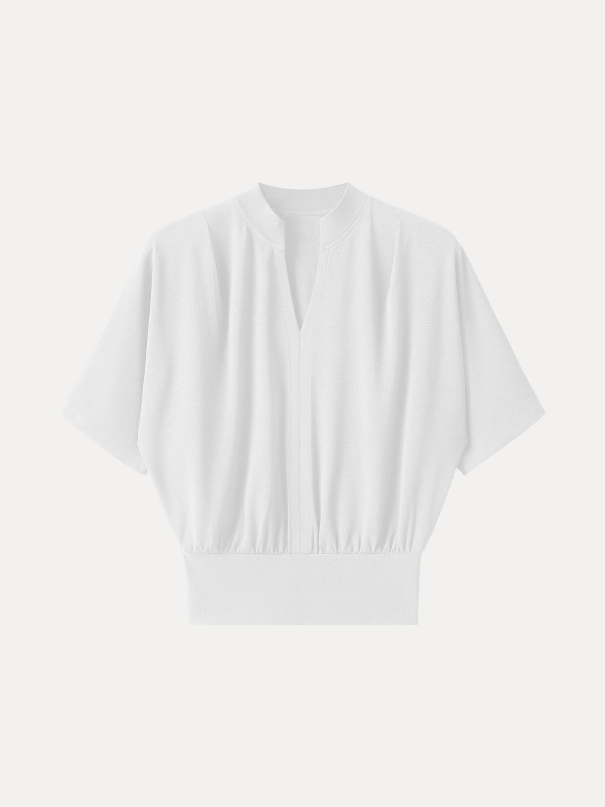 OGLmove Women's Stand Collar V-Neck Short Sleeve Top