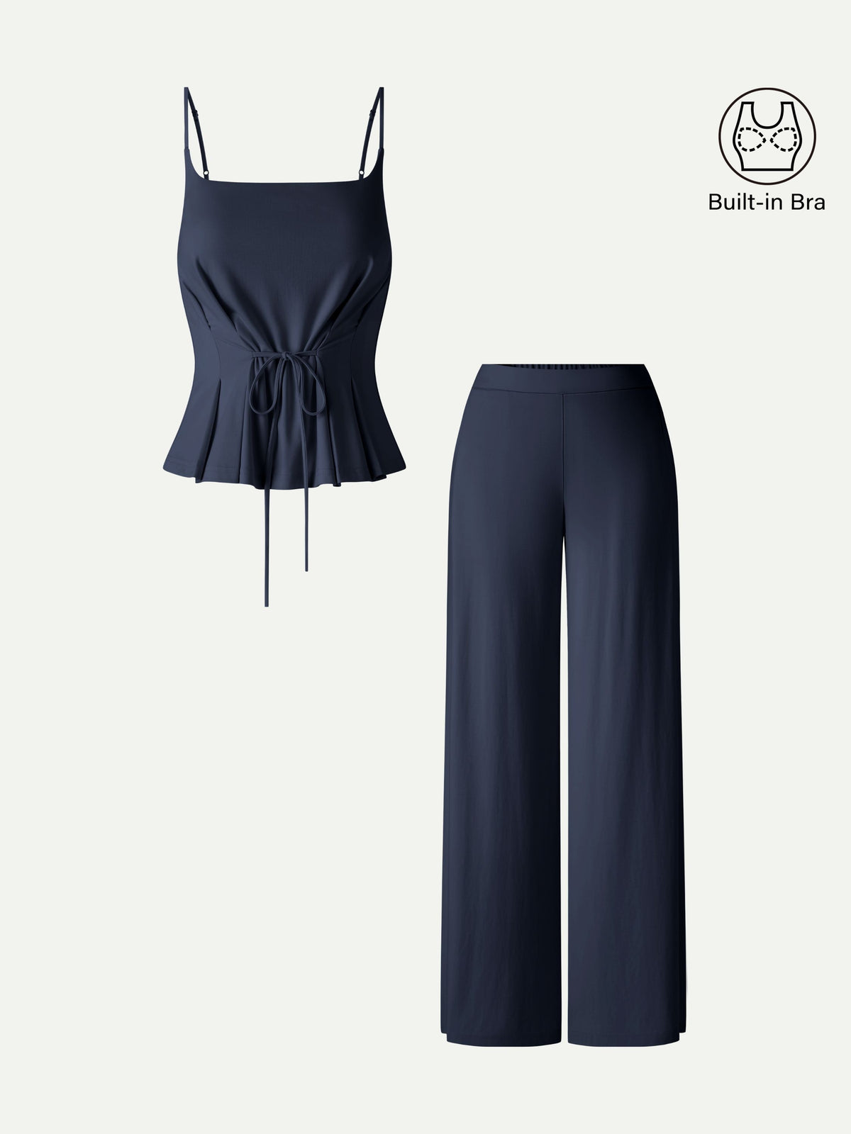 OGLmove Women's Spaghetti Bra Top & Wide Leg Pants Set