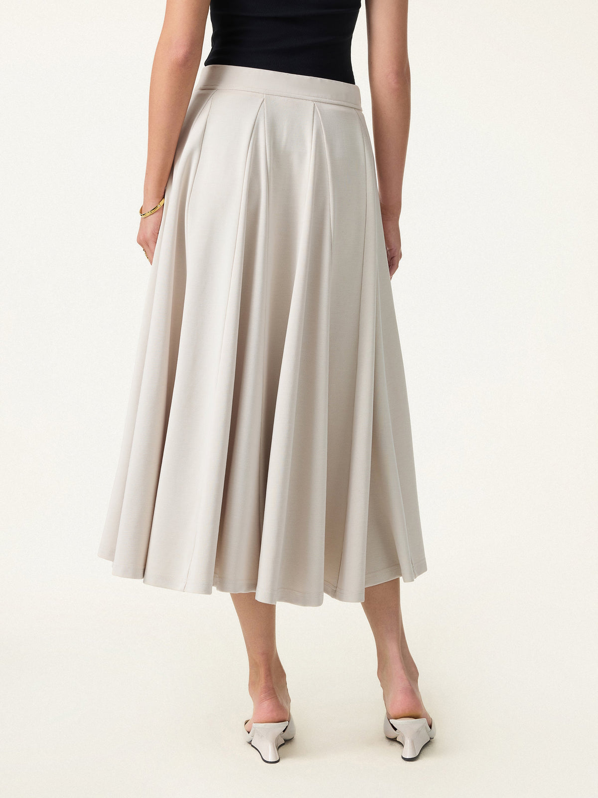 OGLmove Women's Lyocell Blend Volume Midi Skirt with Pockets