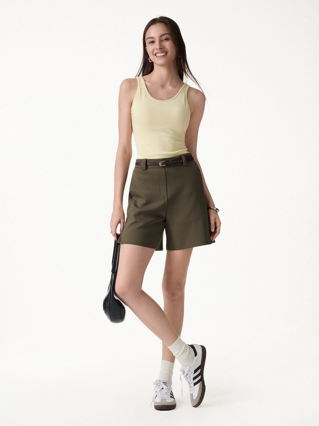 OGLmove Women's Air Cotton Mid-Rise Travel Shorts with Pockets