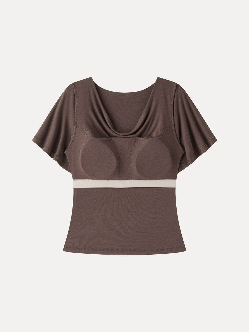 OGLmove Women's Cowl Neck Flutter Sleeve Bra Top
