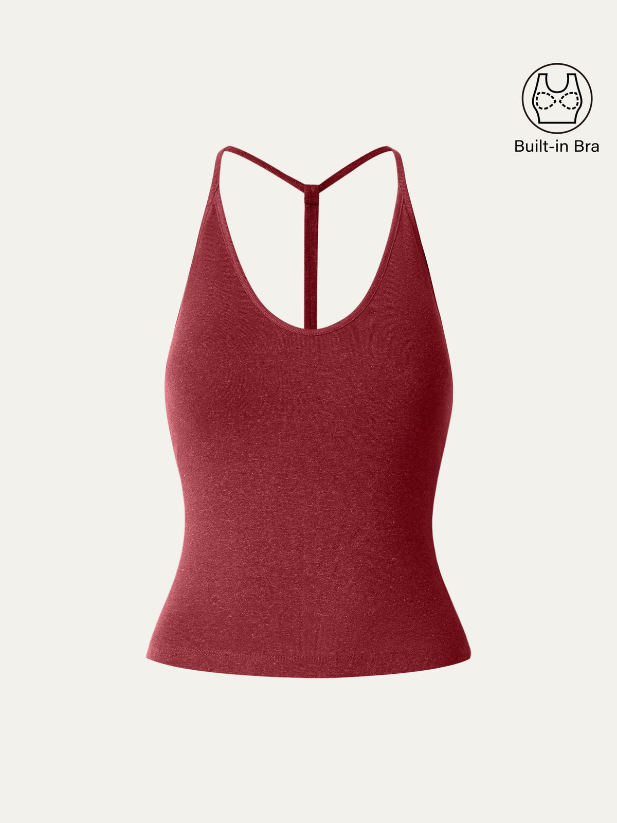 OGLmove Women's Soft Linen Luxe V-Neck T-Back Airy Bra Tank