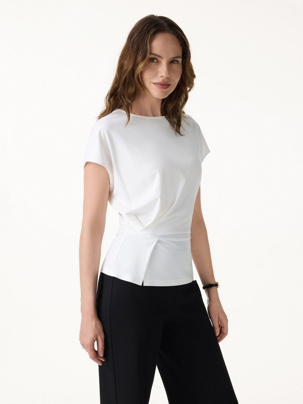 OGLmove Women's Cooling Ponte Relaxed Round Neck Tucked Top