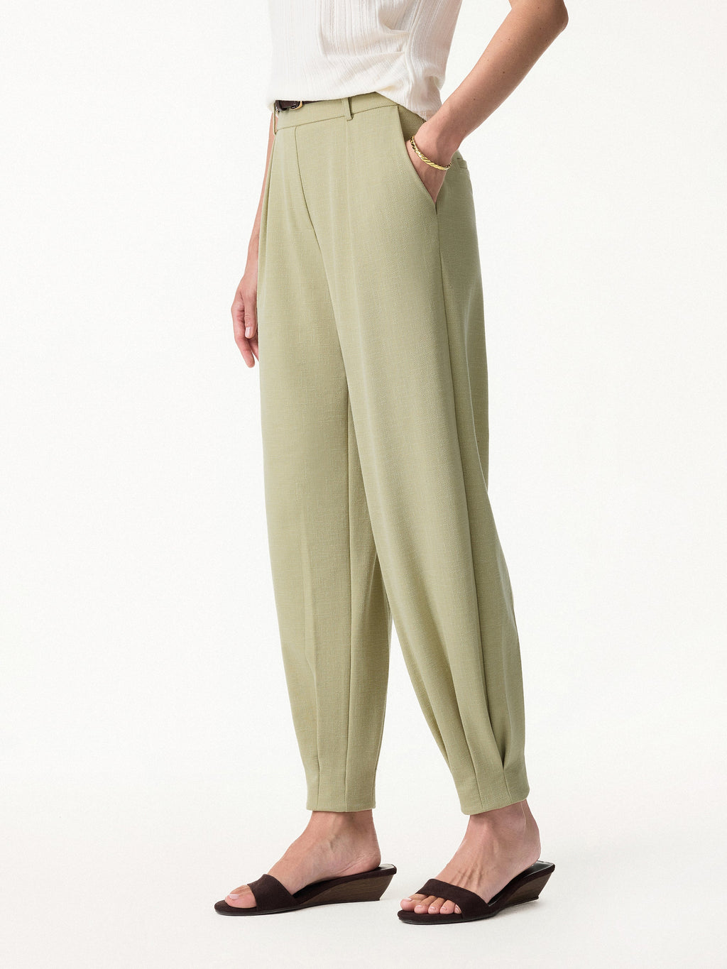 OGLmove Women's Stretch Linen-Like Wrinkle-Resistant Pants