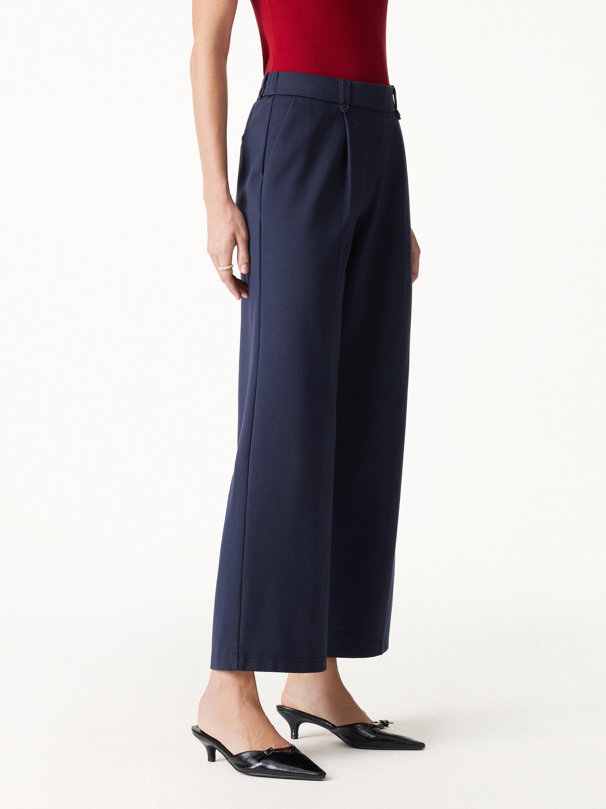OGLmove Women's Ponte Low-Rise Straight Leg Ankle Pants with Pockets