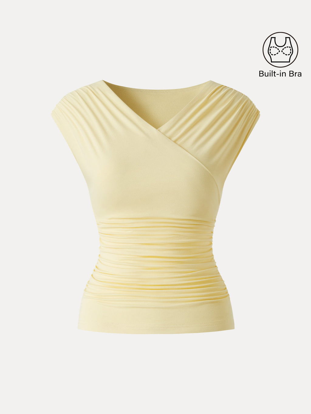 OGLmove Women's SkinKiss Surplice V-Neck Ruching Bra Top
