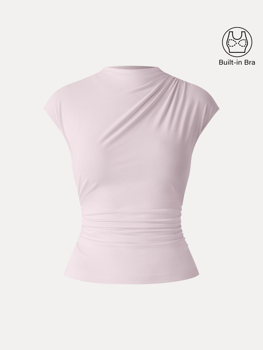 OGLmove Women's SkinKiss Mockneck Ruched Cropped Bra Top