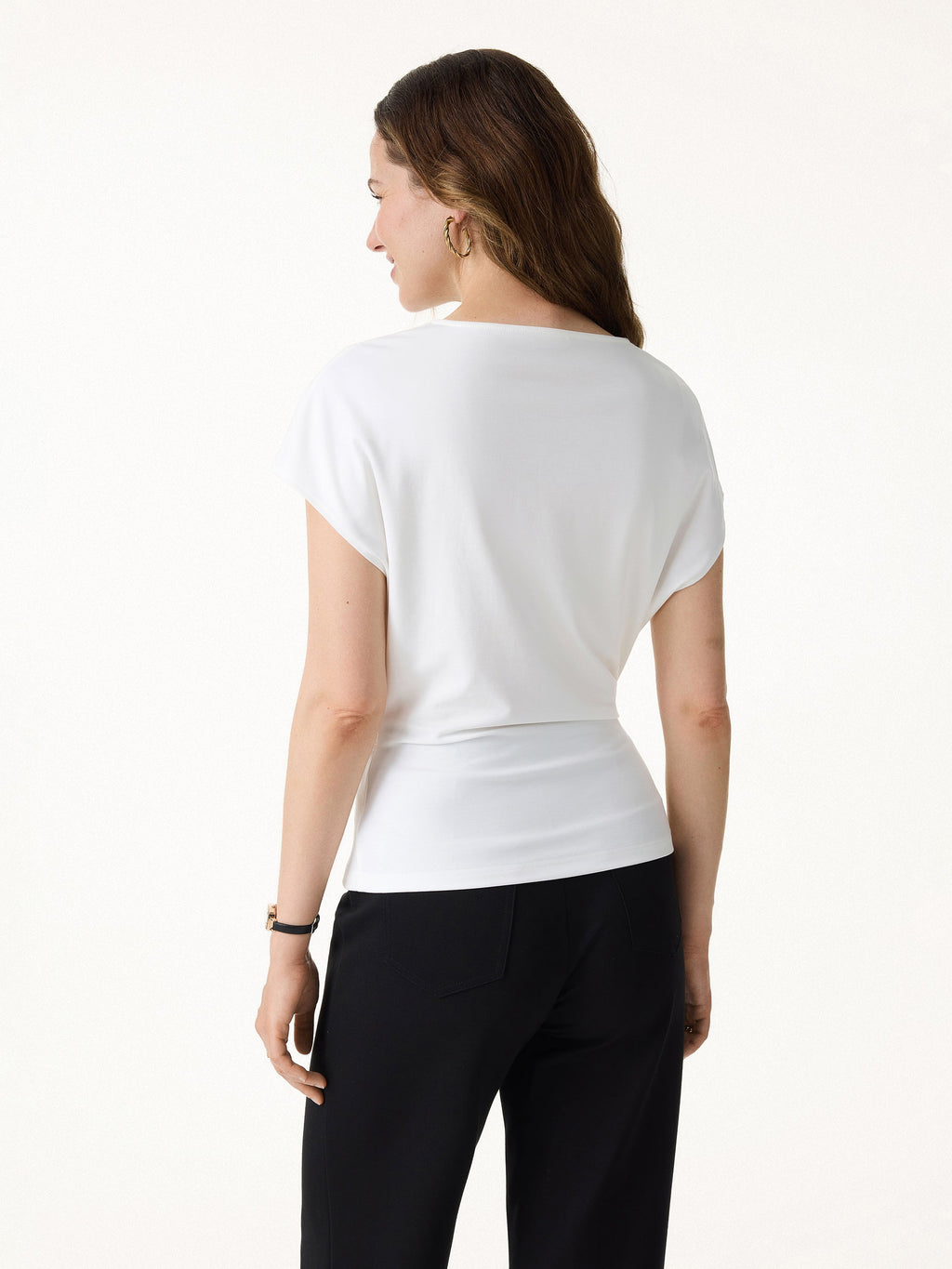 OGLmove Women's Cooling Ponte Relaxed Round Neck Tucked Top