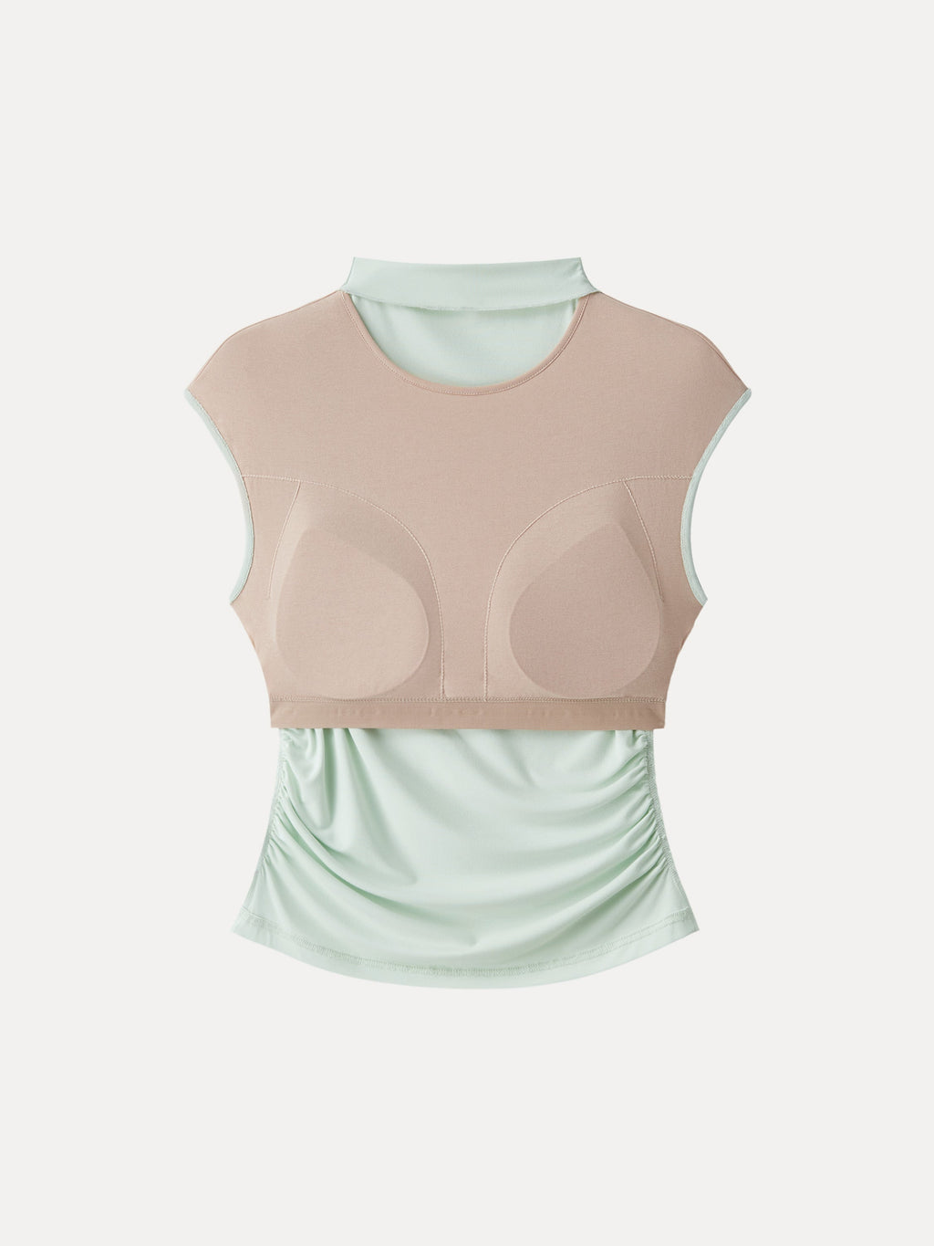 OGLmove Women's SkinKiss Mockneck Ruched Cropped Bra Top