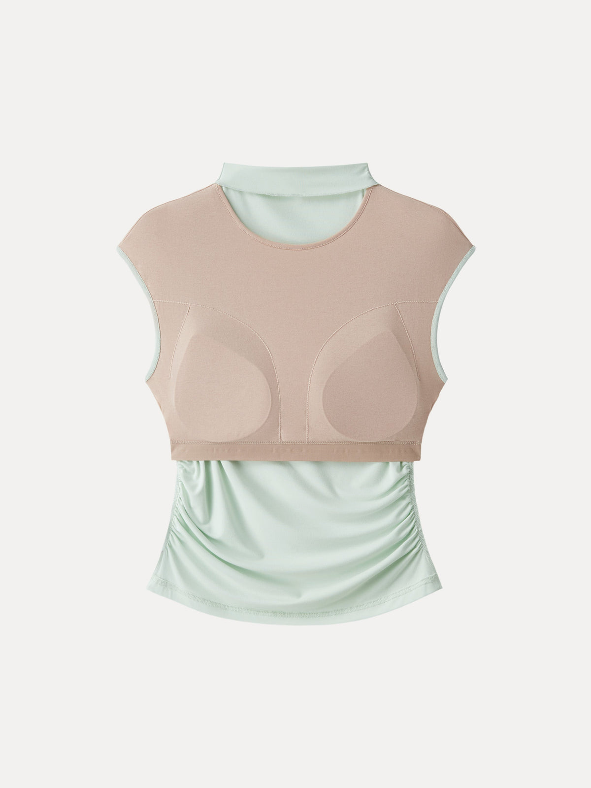 OGLmove Women's SkinKiss Mockneck Ruched Cropped Bra Top