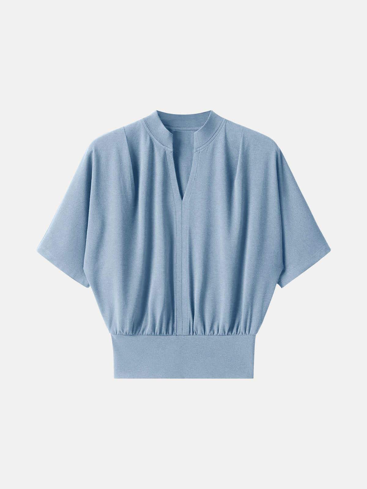 OGLmove Women's Stand Collar V-Neck Short Sleeve Top