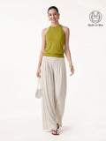 Women's Halter Neck Bra Tank & Tucked Pant with Pockets 2-Piece Set