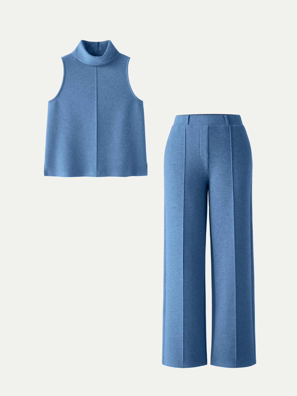 OGLmove Women's Petite High Waisted Straight Leg Pant & Split Hem Top Set