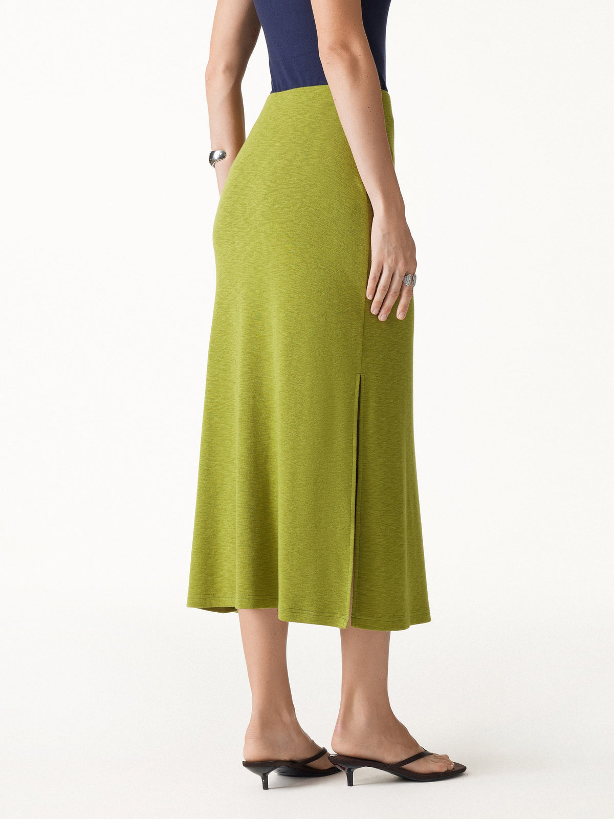 OGLmove Women's Eco-Mousse® Side-Slit A-Line Midi Skirt