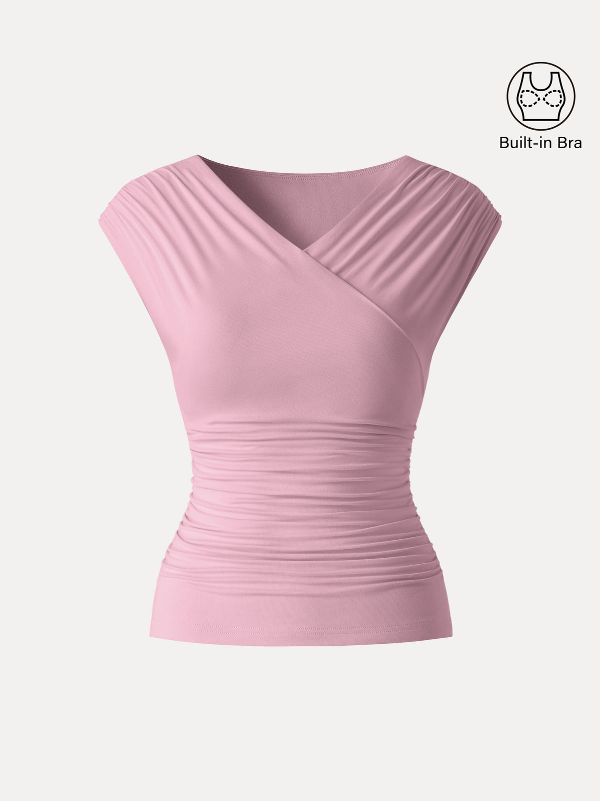 OGLmove Women's SkinKiss Surplice V-Neck Ruching Bra Top