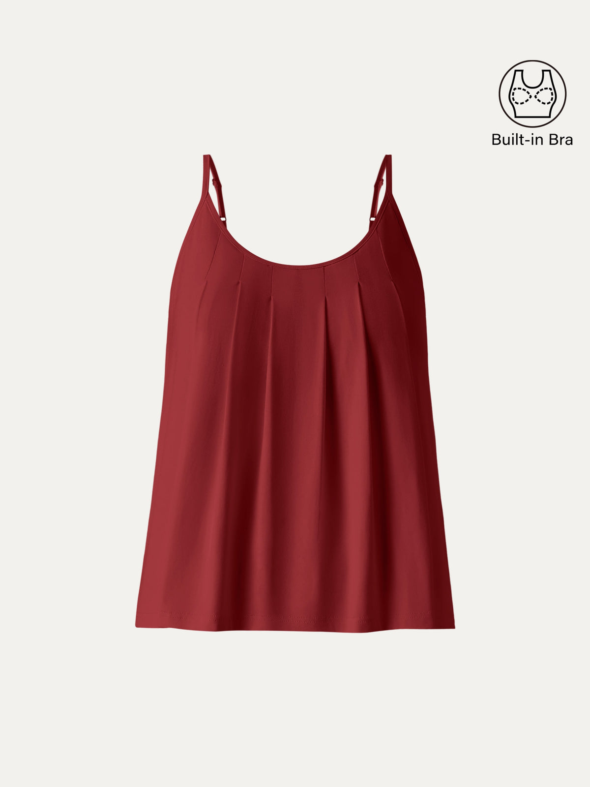 OGLmove Women's U-Neck Pleated Spaghetti Bra Tank