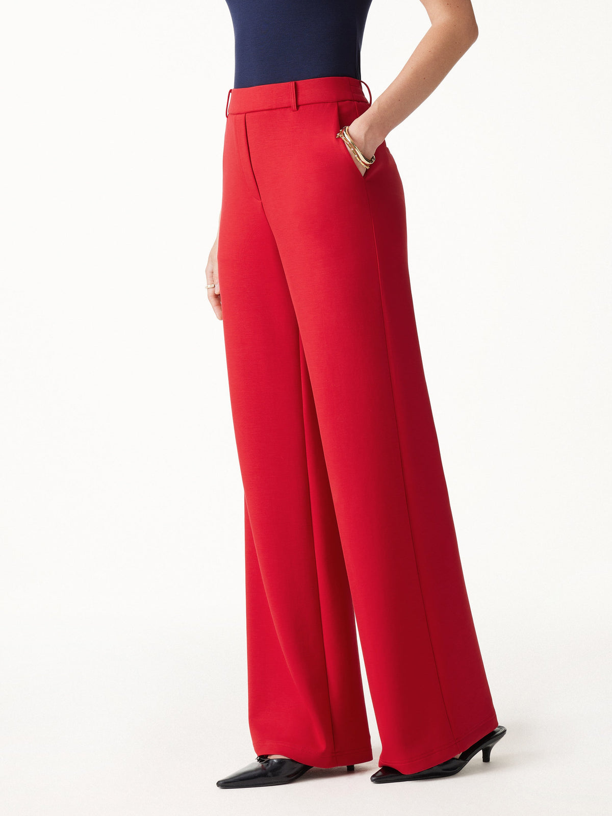 OGLmove Women's TravelEase Lyocell Spacer High-Rise Wide Leg Pants with Pockets