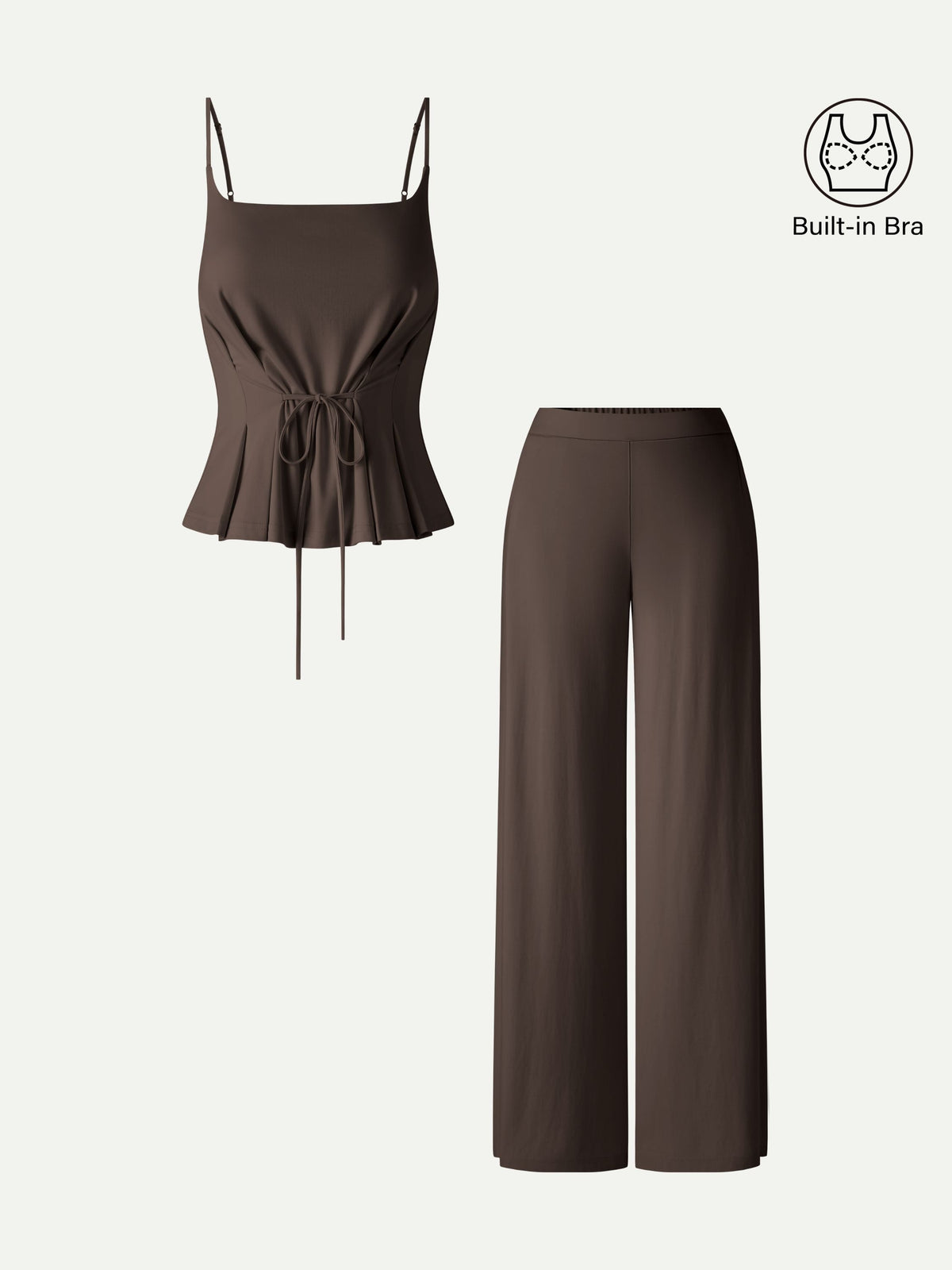OGLmove Women's Spaghetti Bra Top & Wide Leg Pants Set