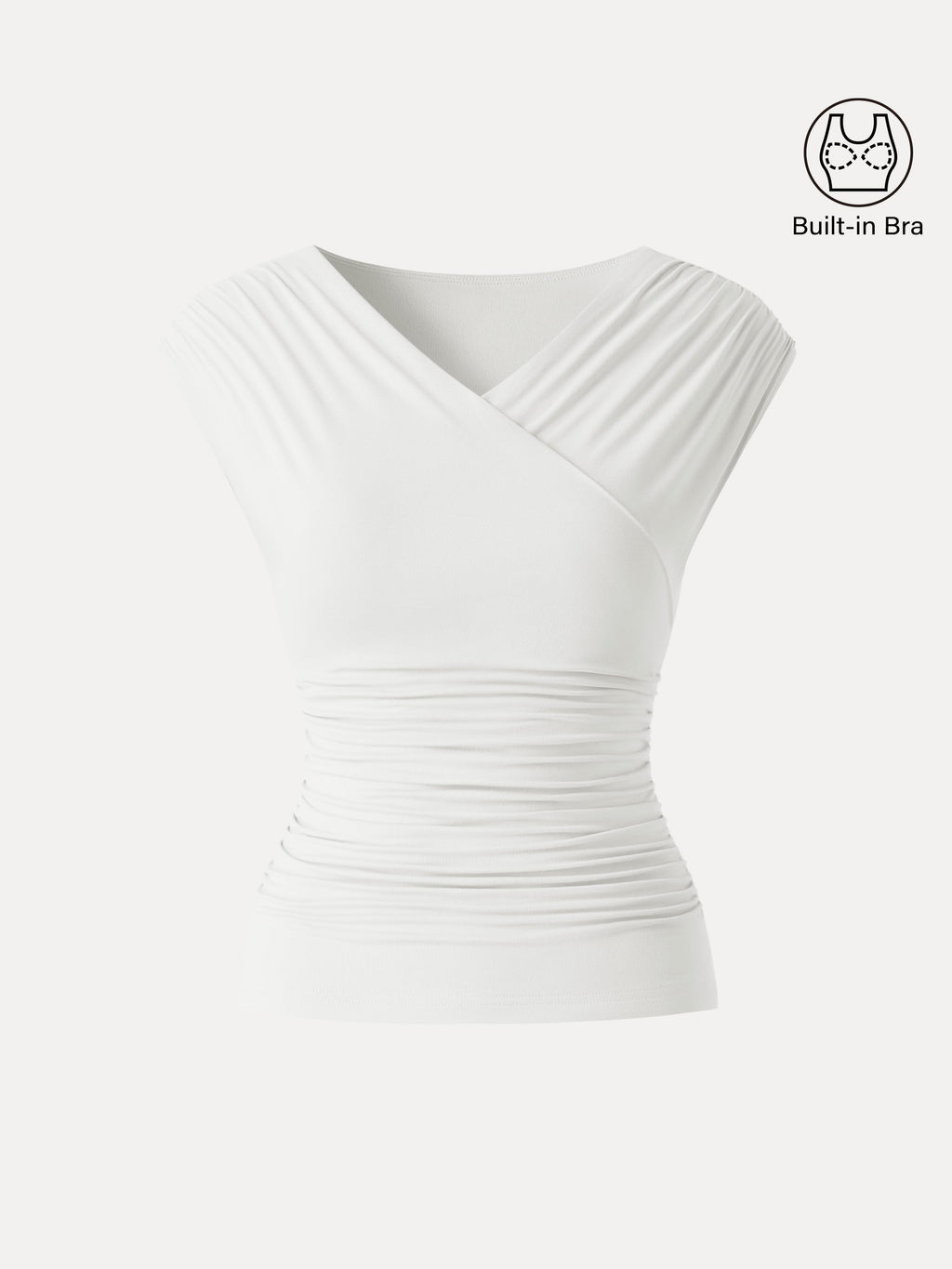 OGLmove Women's SkinKiss Surplice V-Neck Ruching Bra Top
