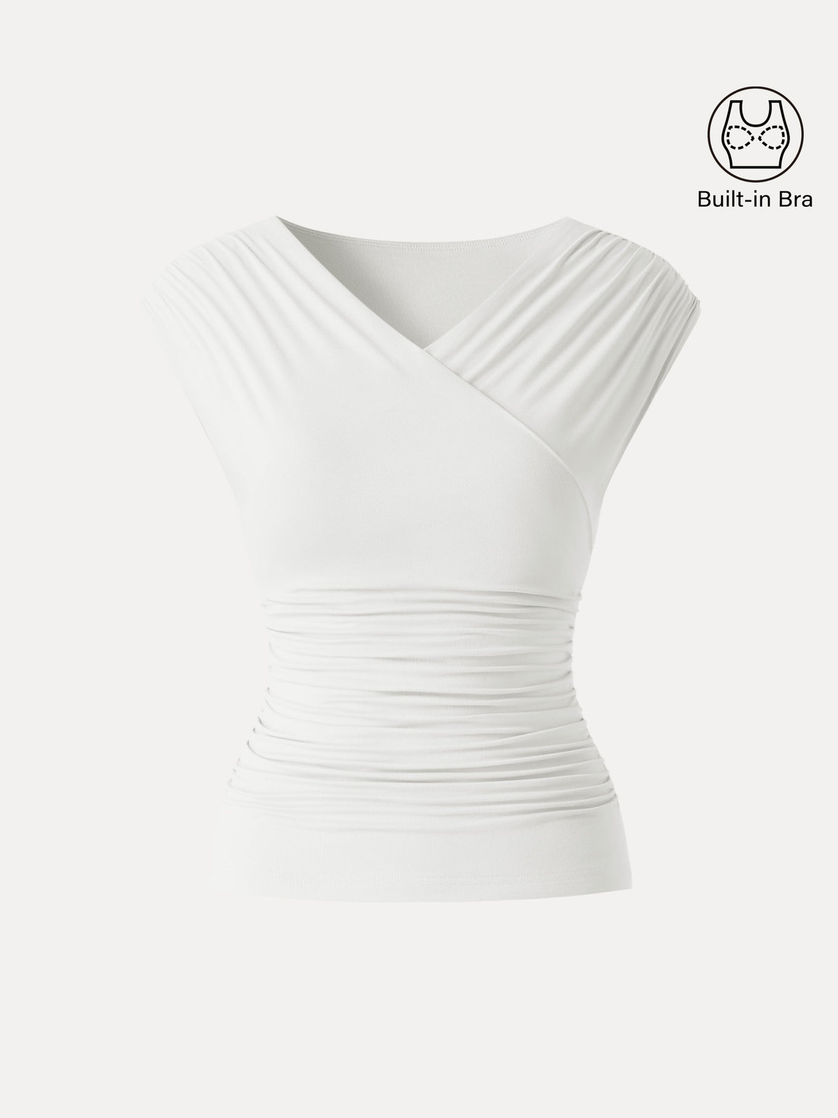 OGLmove Women's SkinKiss Surplice V-Neck Ruching Bra Top