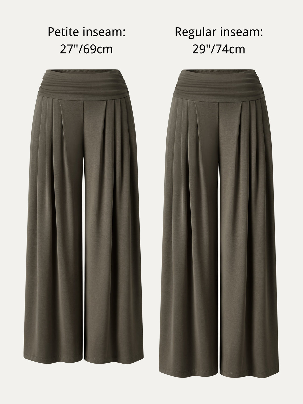 OGLmove Sandwashed Super Flowy Tucked Palazzo Pant with Pockets