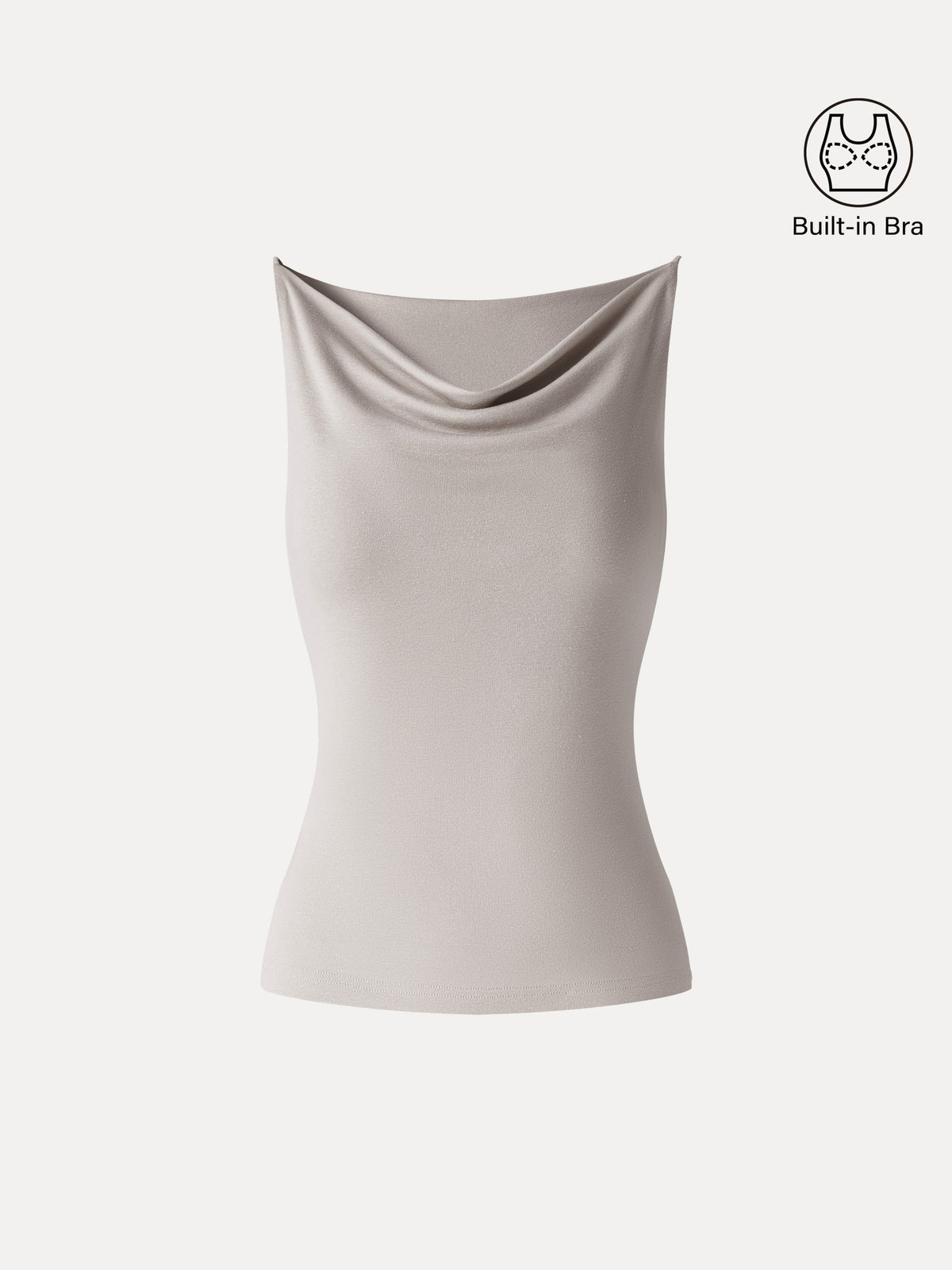 OGLmove Women's Stretch Linen Cowl Neck Bra Tank