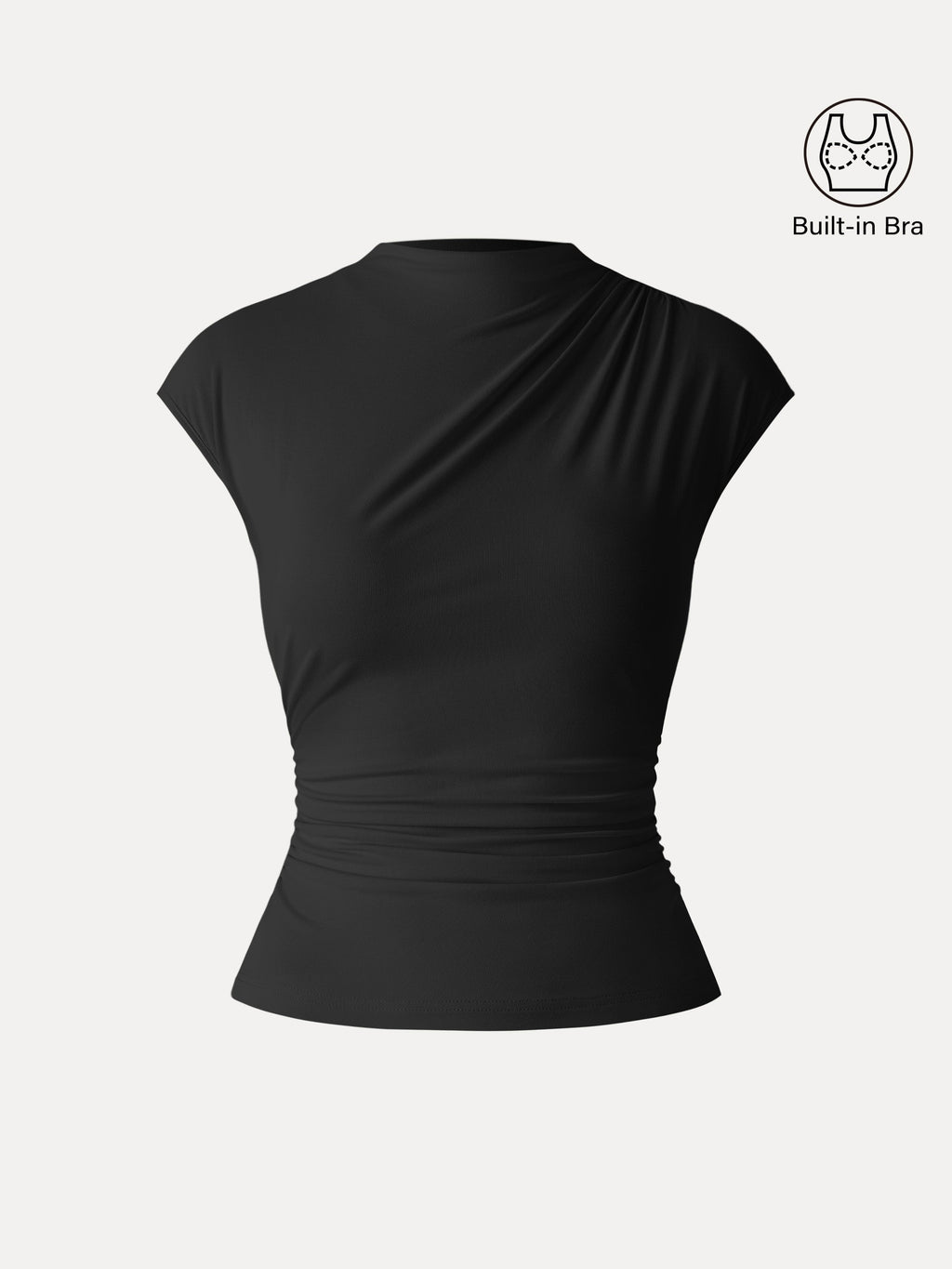 OGLmove Women's SkinKiss Mockneck Ruched Cropped Bra Top