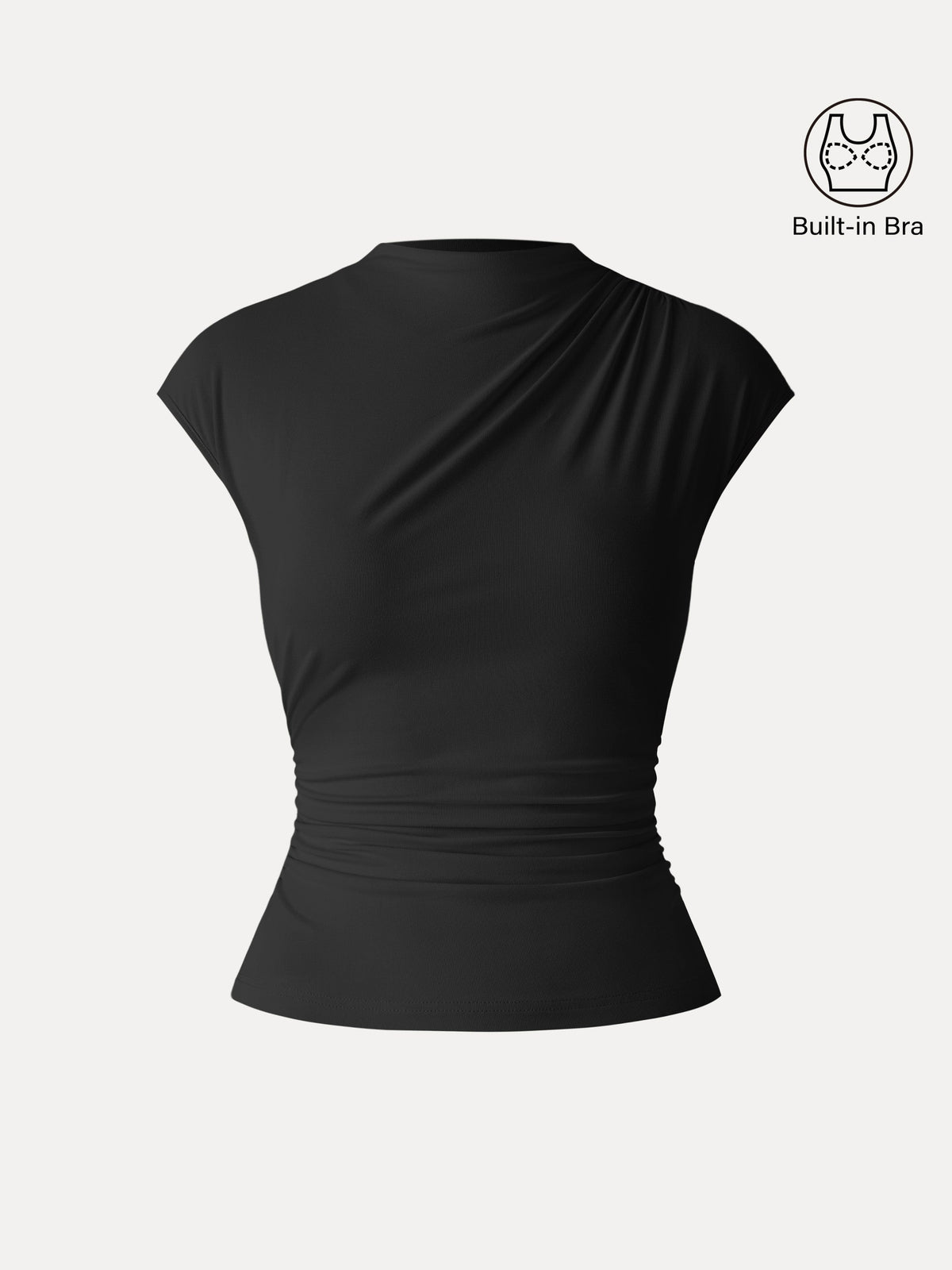 OGLmove Women's SkinKiss Mockneck Ruched Cropped Bra Top