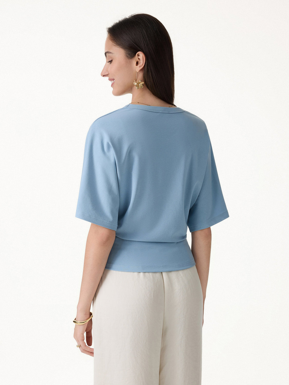 OGLmove Women's V-Neck Waist-Defining Summer Tee