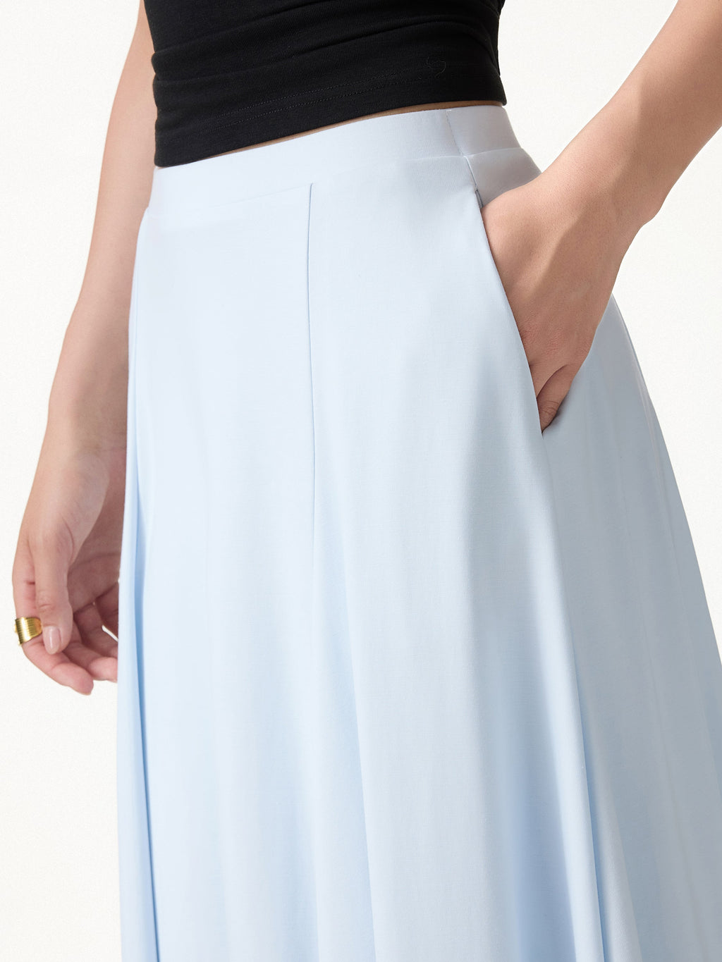 OGLmove Women's CoolTouch Midi Circle Flare Skirt with Pockets