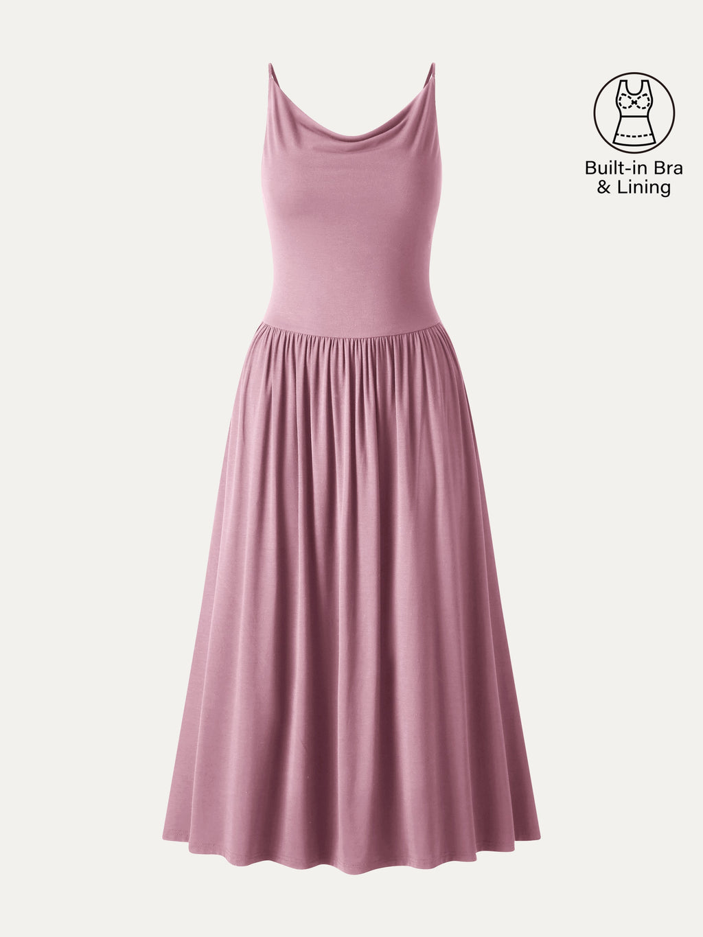 OGLmove SkinKiss Cowl Neck Open-Back Midi Bra Dress