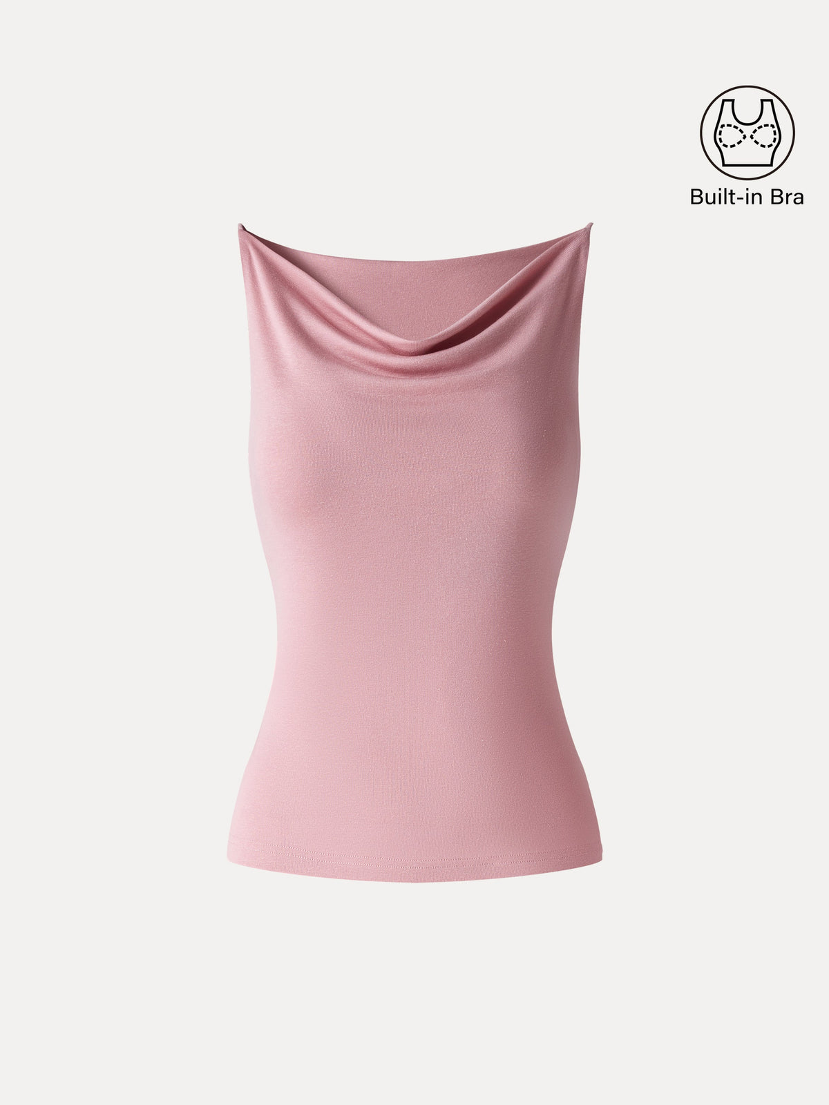 OGLmove Women's Stretch Linen Cowl Neck Bra Tank