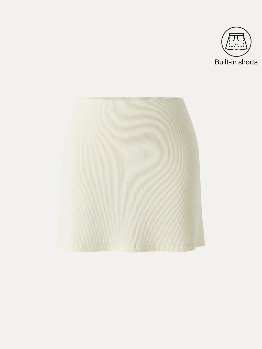 OGLmove Women's Stretch Cotton Pointelle A-Line Mini Skirt with Built-in Shorts